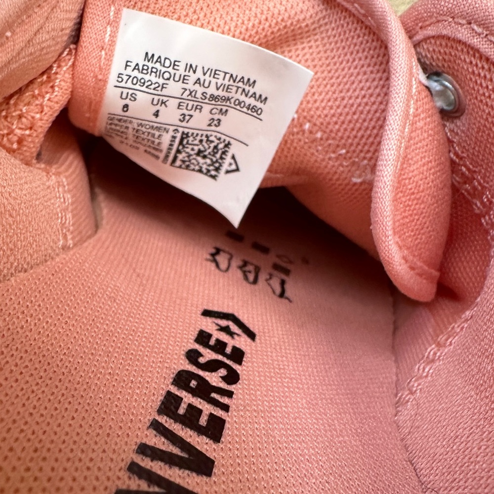 Converse All Star Peachy-Pink Slip On Mule Tie Sneakers - Picture 10 of 11